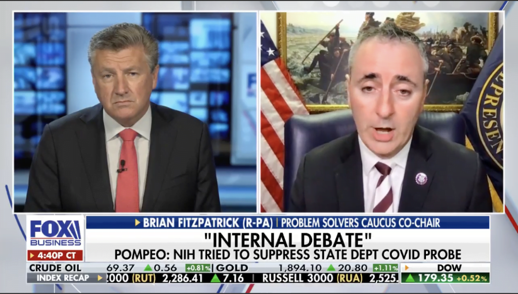 Rep. Fitzpatrick - screen shot - fox business