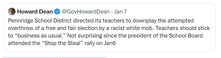 Howard Dean on Pennridge - Bucks County Beacon - Pennridge School District in National Spotlight, Not in a Good Way