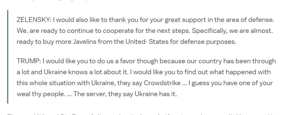 Transcript so called - Bucks County Beacon - Republican Selective Amnesia About Ukraine