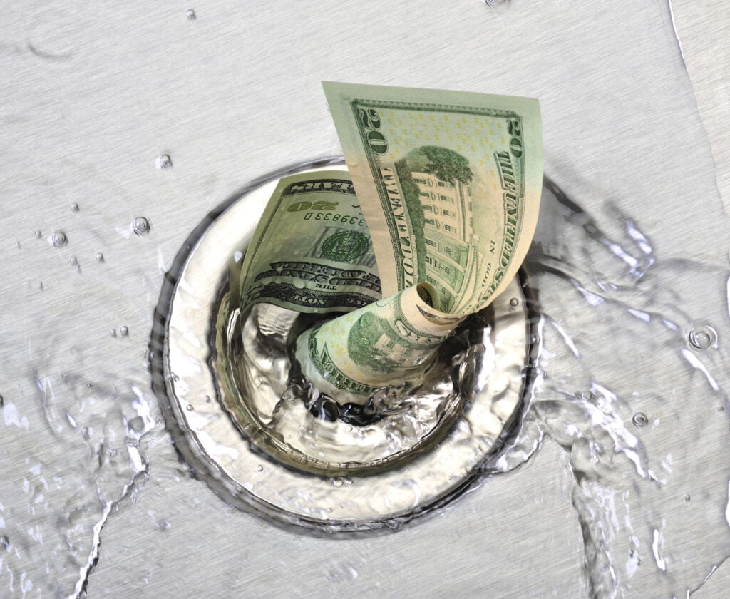 money in drain