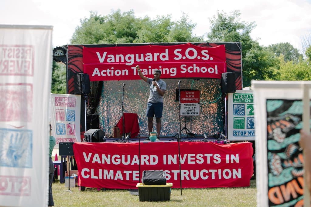 Voices of Vanguards Impact 7.03.24 Rachael Warriner 91 - Bucks County Beacon - Photo Essay: EQAT Tells Vanguard to Stop Investing in Climate Destruction