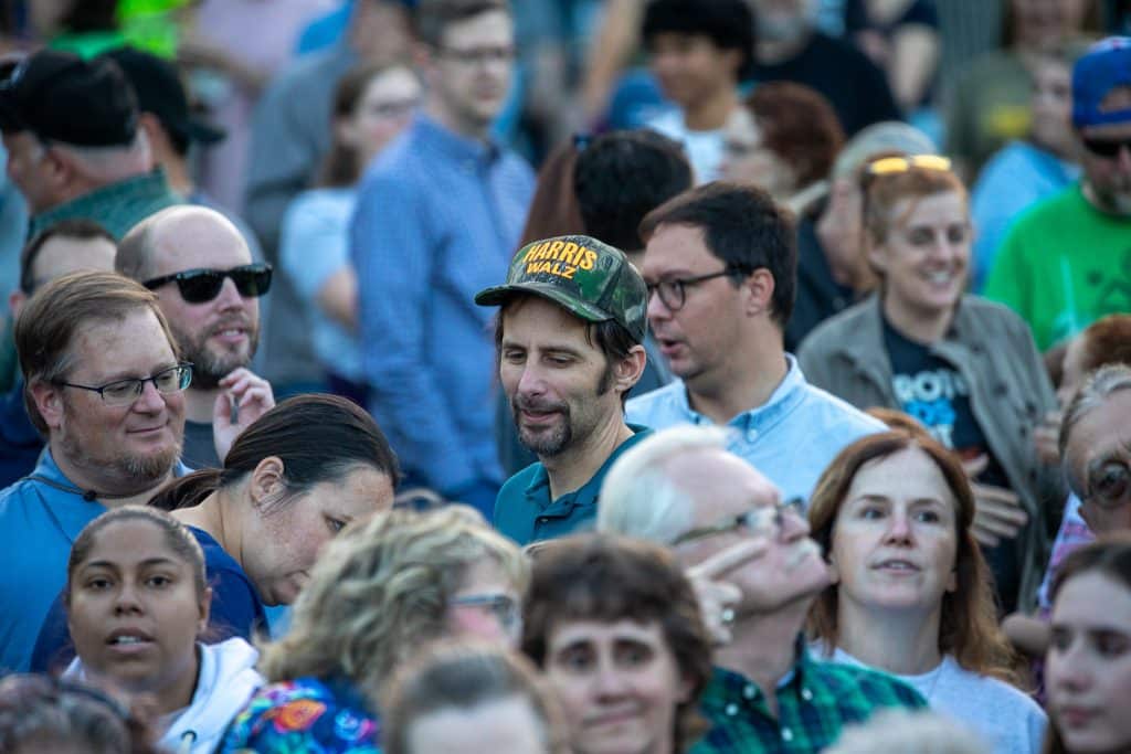 Fans Emhoff Stipe Isbell Pittsburgh Scherner Plaza 10 4 245 - Bucks County Beacon - Photo Essay: Michael Stipe and Jason Isbell Play Free Concert in Pittsburgh to Support the Harris-Walz Campaign