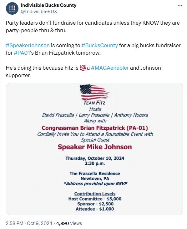 image 11 - Bucks County Beacon - You Are Not Going to Believe Who Funds Republican Congressman Brian Fitzpatrick