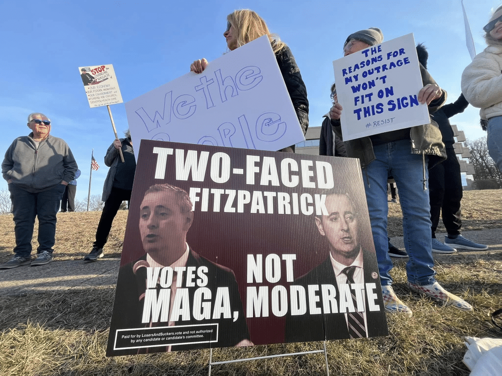 fitz10 - Bucks County Beacon - Photo Essay: Bucks County Residents Protest Republican Congressman Brian Fitzpatrick for St. Patrick's Day