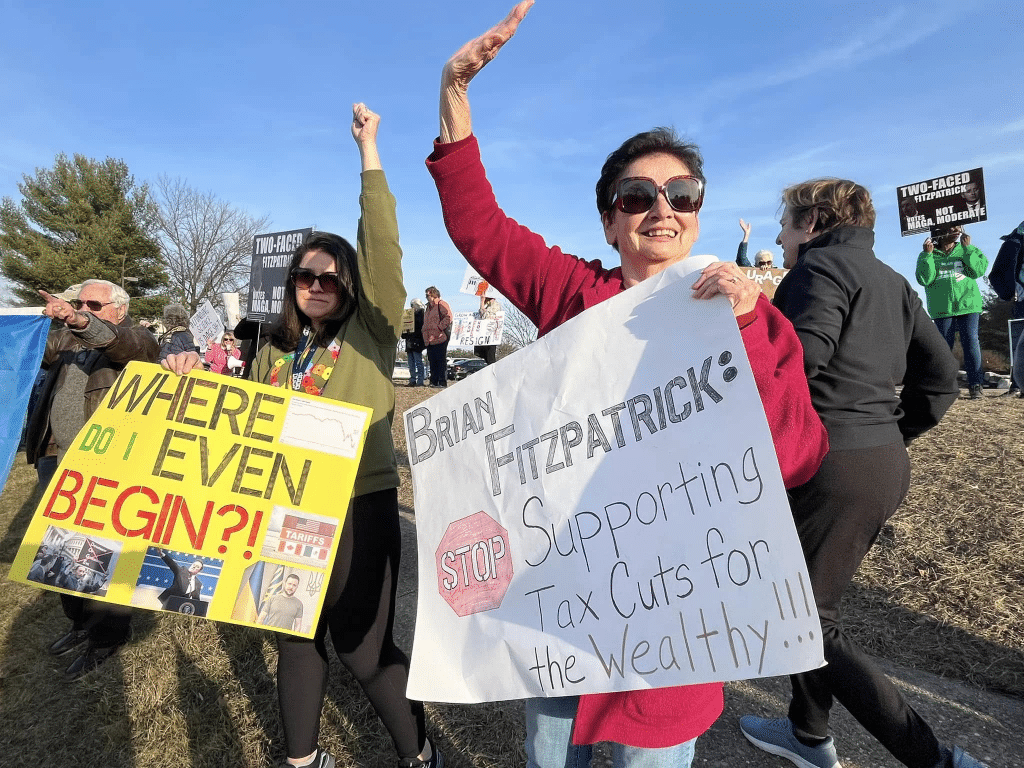 fitz9 - Bucks County Beacon - Photo Essay: Bucks County Residents Protest Republican Congressman Brian Fitzpatrick for St. Patrick's Day