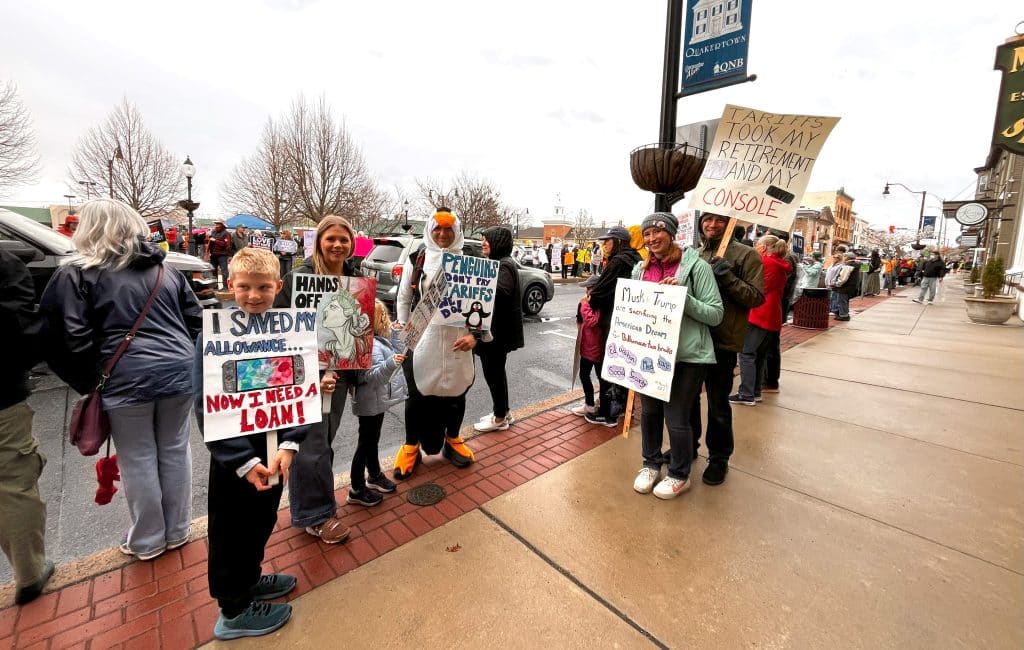 Amber Family from Lehigh County - Bucks County Beacon - Photo Essay: ‘Hands Off’ Quakertown Rally Draws 1,000 Protesters