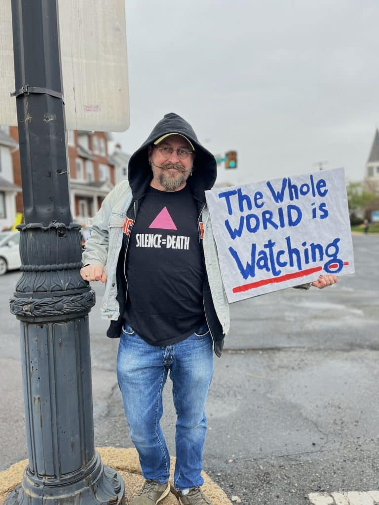 Dr. Kurt Herr of Nockamixon - Bucks County Beacon - Photo Essay: ‘Hands Off’ Quakertown Rally Draws 1,000 Protesters
