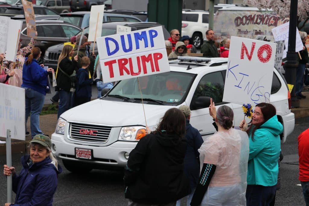 Dump Trump No Kings shot - Bucks County Beacon - Photo Essay: ‘Hands Off’ Quakertown Rally Draws 1,000 Protesters