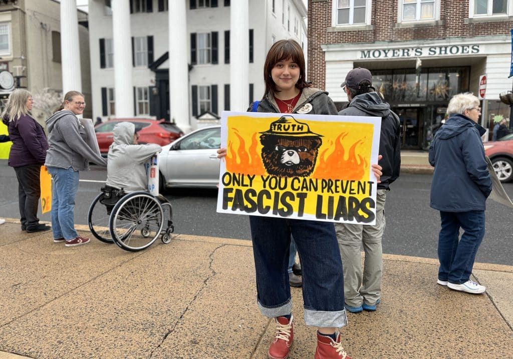 Emma Hawkins - Bucks County Beacon - Photo Essay: ‘Hands Off’ Quakertown Rally Draws 1,000 Protesters