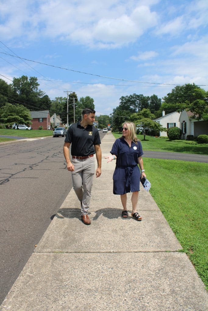 Image 4 Danny Ceisler and Donna Petrecco - Bucks County Beacon - Photo Essay: Candidates Canvass Perkasie Neighborhoods During Pennridge Democrats' Day of Action