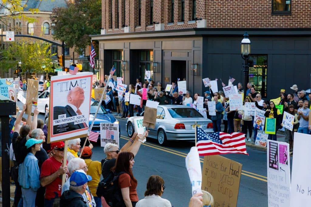 Doylestown No Kings 2 - Bucks County Beacon - Photo Essay: Thousands of Democracy Defenders Protest Trump at 'No Kings' Rallies Throughout Bucks County