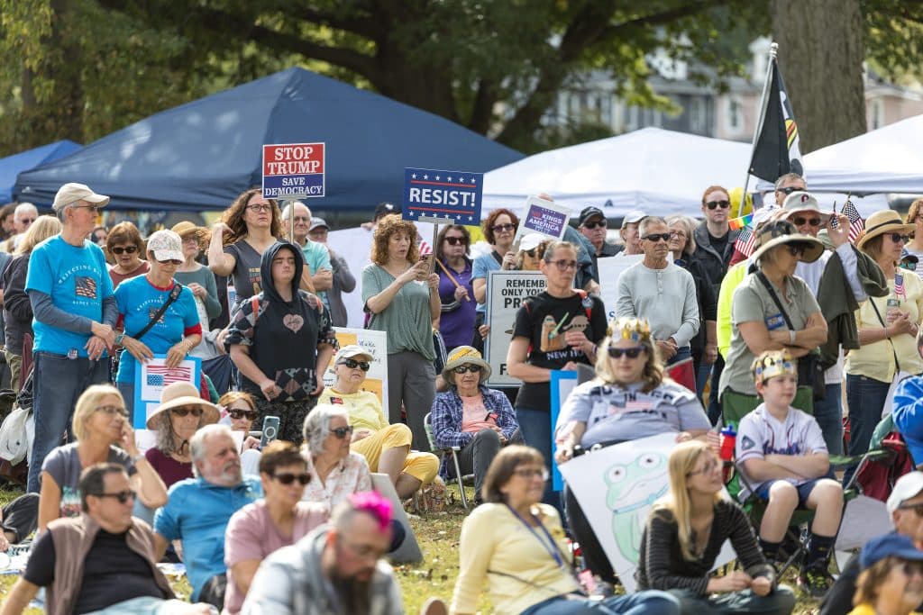 Morrisville No Kings Crowd - Bucks County Beacon - Photo Essay: Thousands of Democracy Defenders Protest Trump at 'No Kings' Rallies Throughout Bucks County