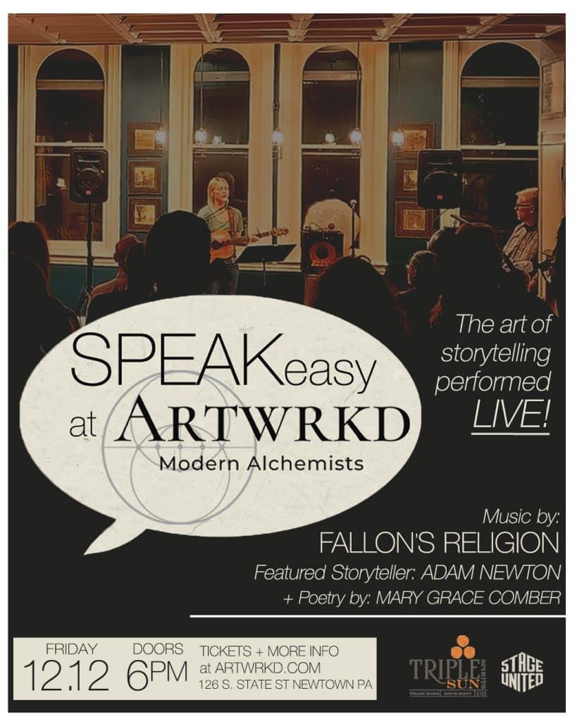 1212artwrkd 1 - Bucks County Beacon - SPEAKeasy, a Live Performance by Local Storytellers, Comes to Newtown
